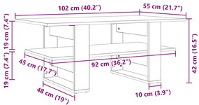 ΤΡΑΠΕΖΑΚΙ ΣΑΛΟΝΙΟΥ SONOMA ΔΡΥΣ 102X55X42 ΕΚ. ΕΠΕΞΕΡΓΑΣΜΕΝΟ ΞΥΛΟ 823264