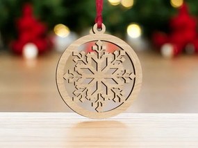 Σετ των 3 Intra απο ξύλο plywood 3mm-4mm πάχος – Στολίδι για χριστουγεννιάτικο δέντρο με νιφάδες χιονιού 25x30 cm INTRAVECTRY-MY545638