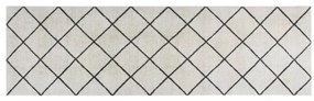 Χαλί Κουζίνας Πλενόμενο Σχέδιο Τετράγωνα 60x180 εκ. Βελούδινο - Γκρι
