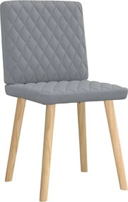 vidaXL Καρέκλες Τραπεζαρίας 2 τεμ Ανοιχτό Γκρι Υφασμάτινες