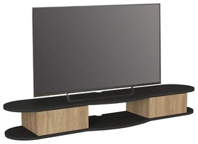ΕΠΙΠΛΟ ΤΗΛΕΟΡΑΣΗΣ ΕΠΙΤΟΙΧΙΟ PERK MEGAPAP ΜΕ LED ΧΡΩΜΑ ΑΝΘΡΑΚΙ - SEPET OAK 150X35X19,2ΕΚ.