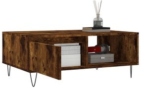 vidaXL Τραπεζάκι Σαλονιού Καπνιστή Δρυς 90x60x35εκ. Επεξεργασμ. Ξύλο