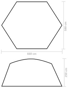 Σκίαστρο Πισίνας Πράσινο 660 x 580 x 250 εκ. Υφασμάτινο