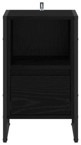 vidaXL Κομοδίνο Μαύρη Οξυά 39,5 x 30 x 50 εκ Επεξεργασμένο ξύλο