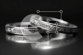 Intra Συλλεκτικό Ξύλινο Παζλ Plywood 4mm - Εκπληκτική εικόνα δύο βέρες σε μαύρο φόντο Σε Ξύλινο Κουτί - Διαστάσεις Puzzle: 10x10 cm – 25 κομμάτια