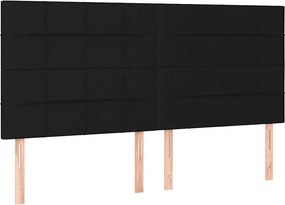 vidaXL Κρεβάτι Boxspring με Στρώμα &amp; LED Μαύρο 180x200 εκ. Υφασμάτινο