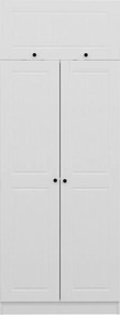 Διφυλλη Ντουλαπα με Πατάρι Λευκο KALEO 52x90x255