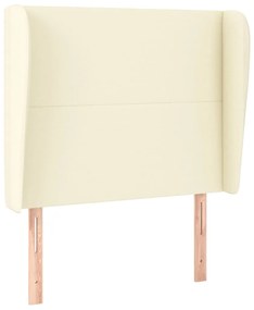 vidaXL Κεφαλάρι με Πτερύγια Κρεμ 83x23x118/128 εκ. Συνθετικό Δέρμα