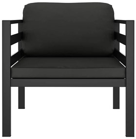 vidaXL Μονός Καναπές Ανθρακί από Αλουμίνιο με Μαξιλάρια