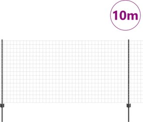 vidaXL Εξωτερικό Ευρωπαϊκό Φράχτη με Στήλη 10 x 1,2 μ Γκρι Δίχτυ