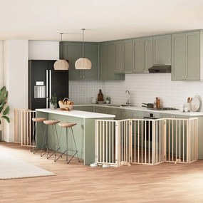 Διαχωριστικό Σκύλων/Πόρτα Πτυσσόμενο 9 Πάνελ 450 εκ Ξύλο Λεύκας