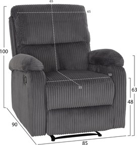 ΠΟΛΥΘΡΟΝΑ RELAX DIONI HM3296.11 ΓΚΡΙ ΡΙΓΕ ΥΦΑΣΜΑ 85x90x100Υεκ.