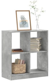 vidaXL Βιβλιοθήκη Γκρι Σκυροδέματος 68,5x32x75 εκ. Επεξεργ. Ξύλο