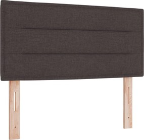 vidaXL Κρεβάτι box spring με στρώμα Σκούρο Καφέ 80 x 200 cm Ύφασμα