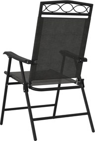 vidaXL Πτυσσόμενες καρέκλες 4 τεμ. Melange Grey Steel και Textilene