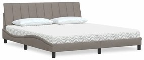 vidaXL Κρεβάτι Taupe 180x200 εκ. Υφασμάτινο