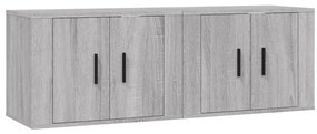 vidaXL Έπιπλα Τηλεόρασης Επιτοίχια 2 τεμ. Γκρι Sonoma 57x34,5x40 εκ.
