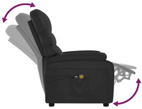 vidaXL Πολυθρόνα Μασάζ Ηλεκτρική Μαύρο από Συνθετικό Δέρμα