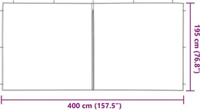 vidaXL Πλευρική Σκηνής Πάρτι 2 pcs Ανθρακί 400 x 195 εκ.