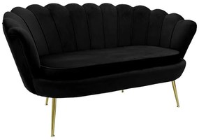 2 seater sofa Daimon velvet black 134x70x77cm 134x70x77 εκ.