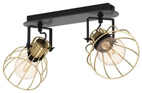 Φωτιστικό Σποτ Eglo 900383 SAMBATELLO Μαύρο Ματ (Black Mat)|Μπρούτζινο (φυσικό) (Brass natural)