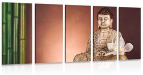 Εικόνα 5 μερών που διαλογίζεται τον Βούδα
