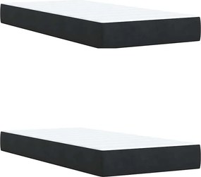 vidaXL Κρεβάτι Boxspring με Στρώμα Μαύρο 200x200 εκ. Βελούδινο