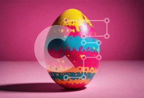 Intra Συλλεκτικό Ξύλινο Παζλ Plywood 4mm - Πολύχρωμο Πασχαλινό αυγό σε έντονα χρωματισμένο φόντο Σε Ξύλινο Κουτί - Διαστάσεις: 10x10 cm – 25 κομμάτια