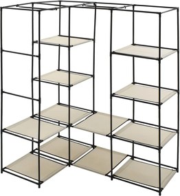 vidaXL Γωνιακή Ντουλάπα Κρεμ 130x87x169 εκ.