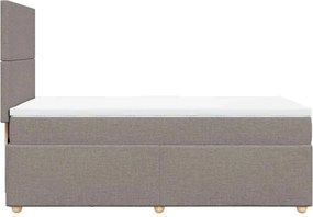 vidaXL Κρεβάτι Boxspring με Στρώμα Taupe 100 x 200 εκ. Υφασμάτινο