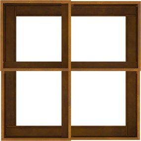 vidaXL Γλάστρα Κήπου Σκ rusty 100 x 100 x 48 εκ.