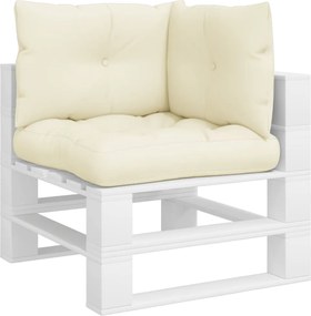 vidaXL Μαξιλάρια Παλέτας 3 τεμ. Κρεμ Υφασμάτινα