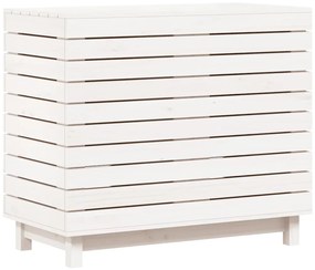 vidaXL Καλάθι Ρούχων Λευκό 88,5x44x76 εκ. από Μασίφ Ξύλο Πεύκου