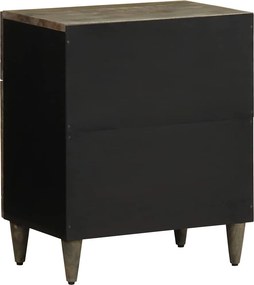 vidaXL κομοδίνο ντουλάπι ανοιχτό γκρι 50x33x60 cm μασίφ ξύλο Mango