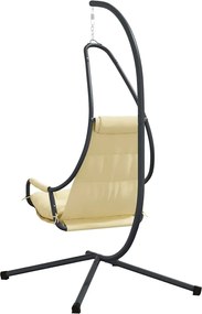 vidaXL Κρεμαστή καρέκλα αυγό Μπεζ 94 x 107 x 196,5 εκ. Ατσάλι