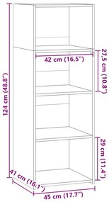 Ντουλάπι Καπνιστή Δρυς 45x41x124 εκ. από Επεξεργασμένο Ξύλο - Καφέ