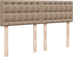 vidaXL Κρεβάτι Boxspring με Στρώμα Καπουτσίνο 140x200εκ.από Συνθ.Δέρμα