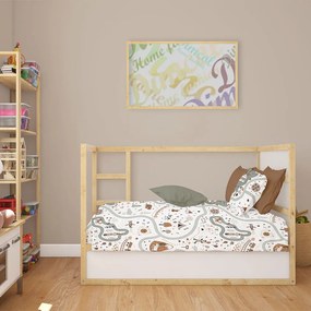Σεντόνια Βρεφικά Countryside 580 (Σετ 3τμχ) White-Mint DimCol Cradle 120x160cm 100% Βαμβάκι