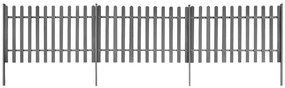 vidaXL Φράχτης με Στύλους 3 τεμ. 600 x 120 εκ. από WPC