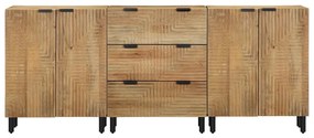 3 τεμαχίων Sideboards καφέ 60x33x75 cm μασίφ ξύλο Mango 3310005