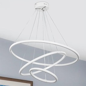 Φωτιστικό οροφής τρίφωτο PWL-1156 pakoworld LED 60-80W λευκό Φ60x100cm - Μέταλλο - 147-000091