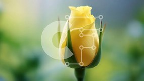 Intra Συλλεκτικό Ξύλινο Παζλ Plywood 4mm - Μονό κίτρινο τριαντάφυλλο σε άνθιση Σε Ξύλινο Κουτί - Διαστάσεις: 10x10 cm – 25 κομμάτια