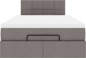 vidaXL Οθωμανικό κρεβάτι με στρώμα Taupe 120x200cm ύφασμα