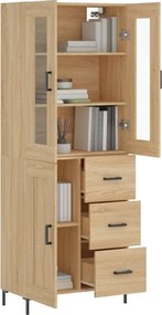 vidaXL Ντουλάπι Sonoma δρυς 69,5 x 34 x 180 εκ. από Επεξεργασμένο Ξύλο