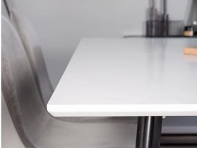 Τραπέζι Dallas 127, Μαύρο, Άσπρο, 75x90x180cm, 35 kg, Ινοσανίδες μέσης πυκνότητας, Μέταλλο | Epipla1.gr