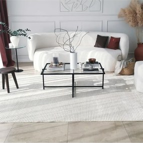 Stewehome Τραπέζι σαλονιού ορθογώνιο μεταλλικό Μαύρο