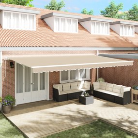 vidaXL Τέντα αυτόματη ανασυρόμενη Μπεζ 600x350 εκ.