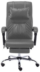 vidaXL Πολυθρόνα Γραφείου Μασάζ Ανθρακί από Συνθετικό Δέρμα