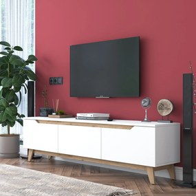 Έπιπλο Τηλεόρασης Λευκό / Καρυδιά DAET 180x35x48,3