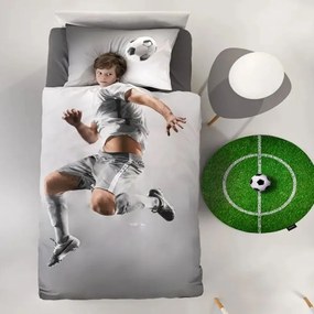 Παπλωματοθήκη Παιδική Βαμβακερή Striker (Σετ 2τμχ) Grey Saint Clair Single 160x225cm 100% Cotton